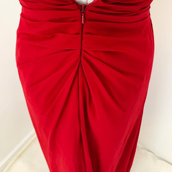 Nordstrom 4 Maxi Twist Strapless Formal Dress Red - Picture 8 of 13
